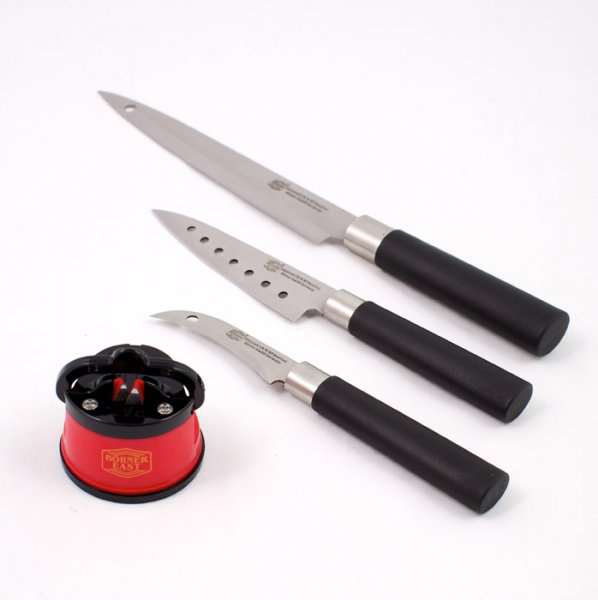 Набор из 3-х ножей + ножеточки:  в Телемагазине, доставка в любой .